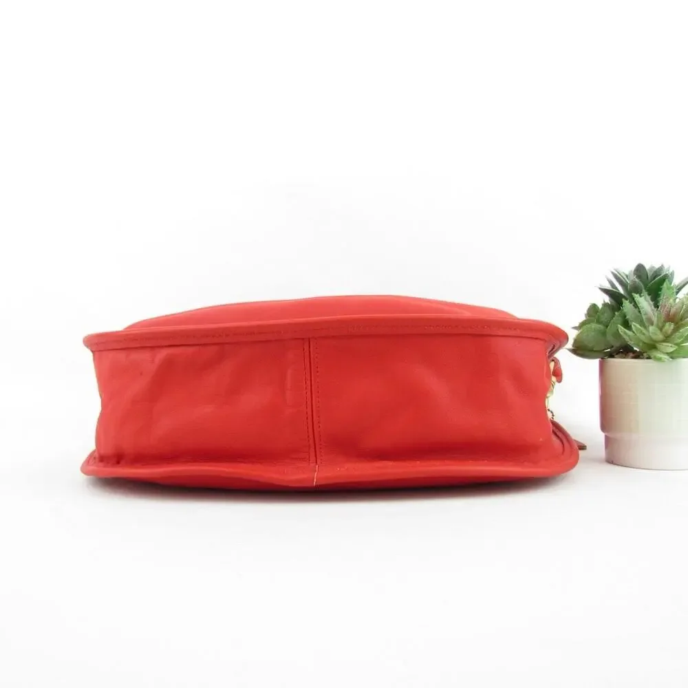 Coach Vintage Red Leather Swinger Bag